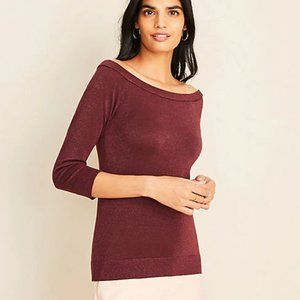 Ann Taylor NWT Shimmer Off The Shoulder Sweater
